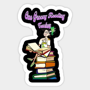 One Groovy Reading Teacher Sticker